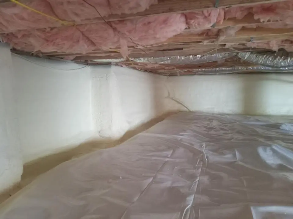 Crawl space encapsulation with closed-cell spray foam for Attic Insulation in Earl